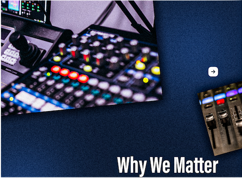 Audio visual setup showing why we matter