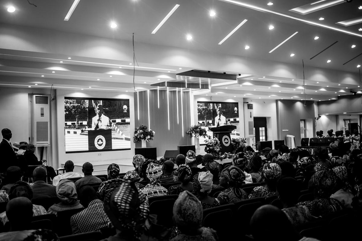 The Global Aesthetics team working on audio-visual installation